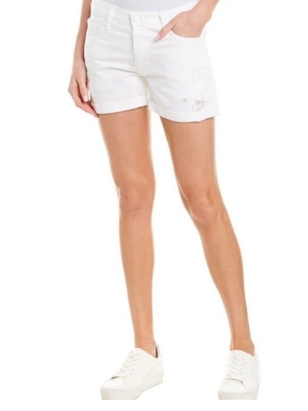 Rails White Logan Distressed Denim Shorts